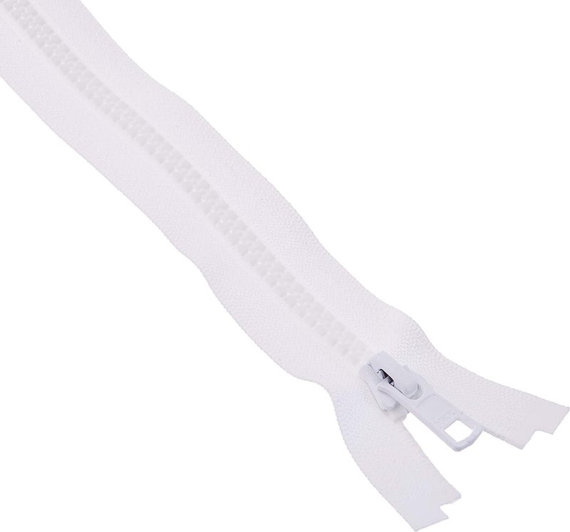 YKK 120" Long Arm Quilting Machine 5 Molded Plastic ~ Separating-White (1 Zipper) - Image 1